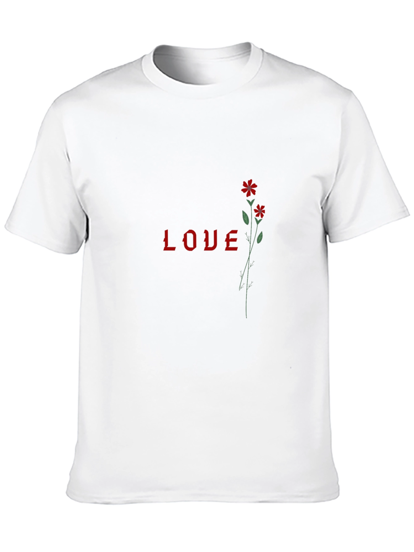 Love Flower Graphic T-Shirt - Stylish Black Tee