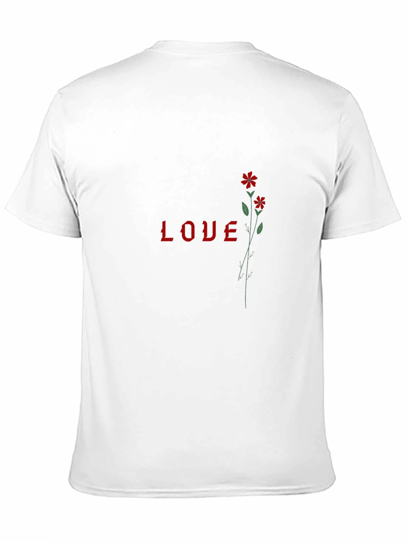 Love Flower Graphic T-Shirt - Stylish Black Tee