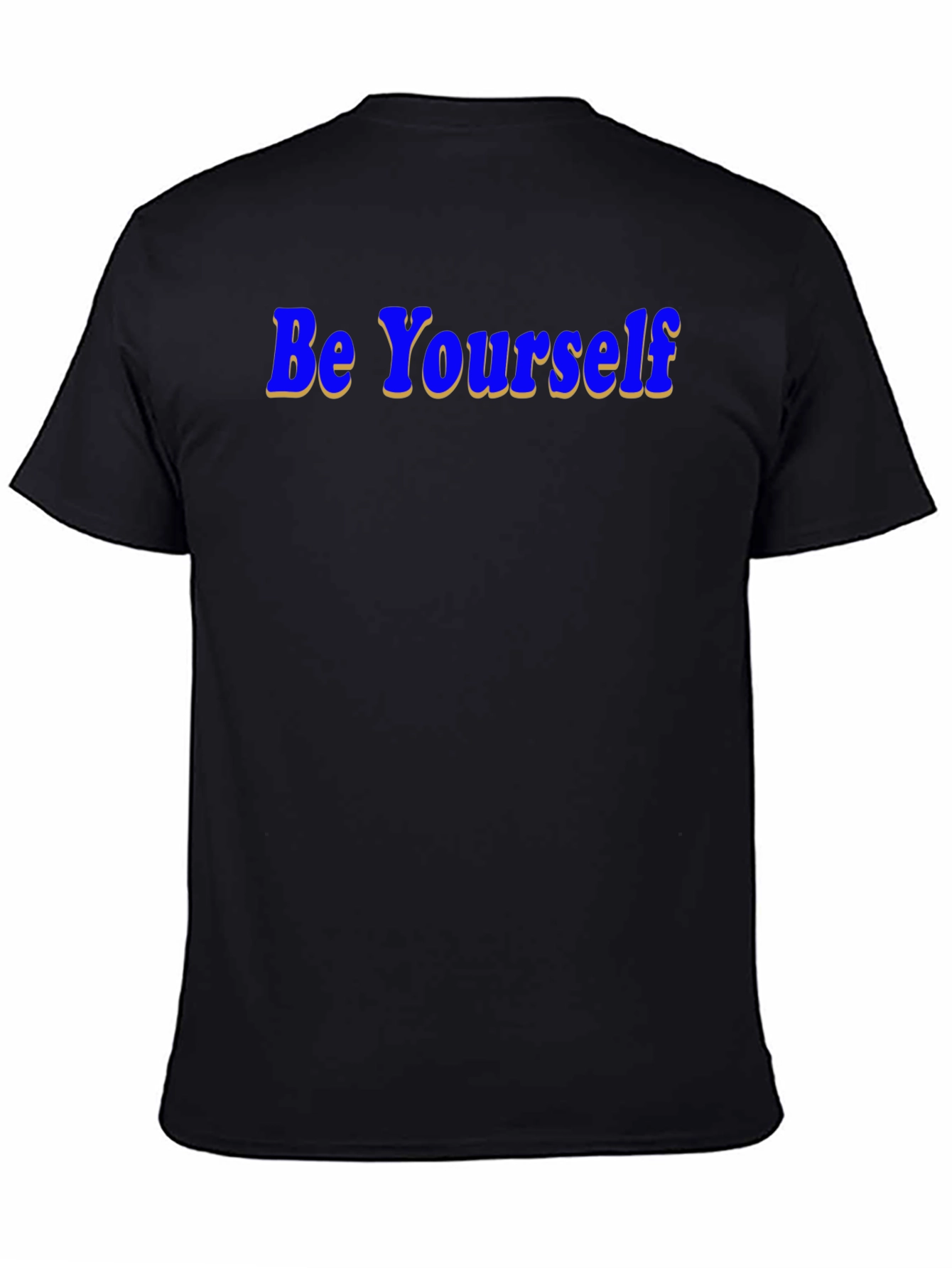 Be Yourself T-Shirt - Blue Graphic Design on Black