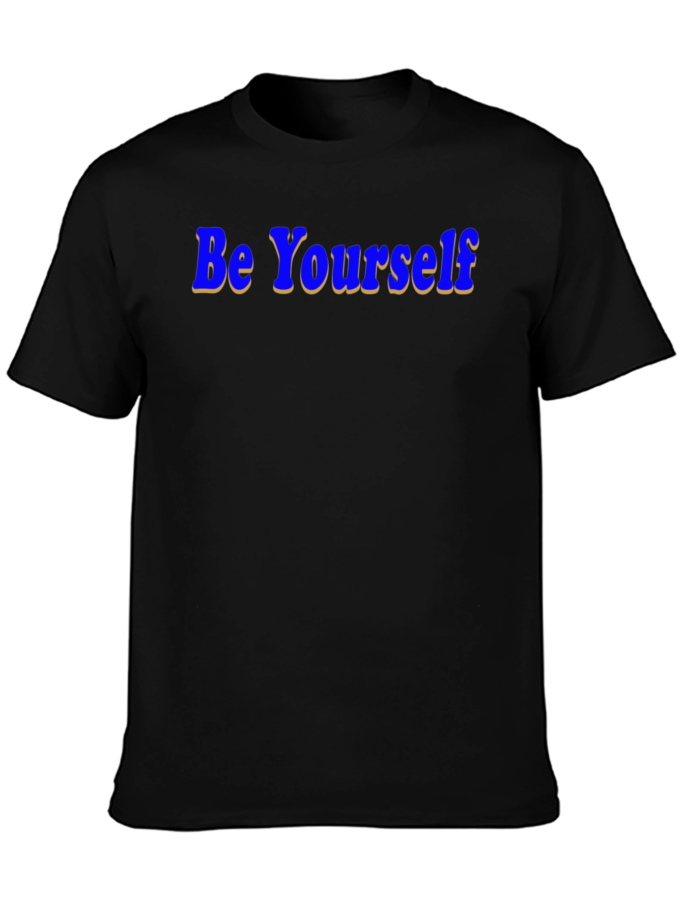 Be Yourself T-Shirt - Blue Graphic Design on Black