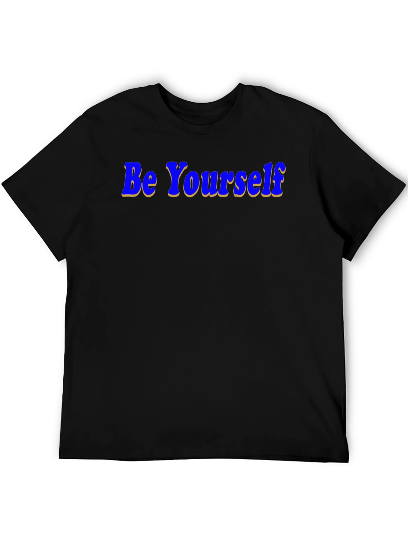 Be Yourself T-Shirt - Blue Graphic Design on Black