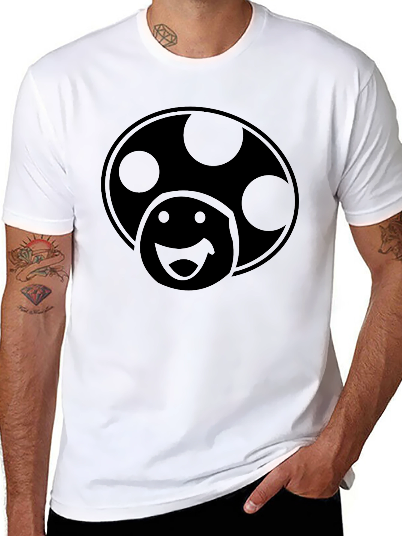 Mushroom Graphic Black T-Shirt