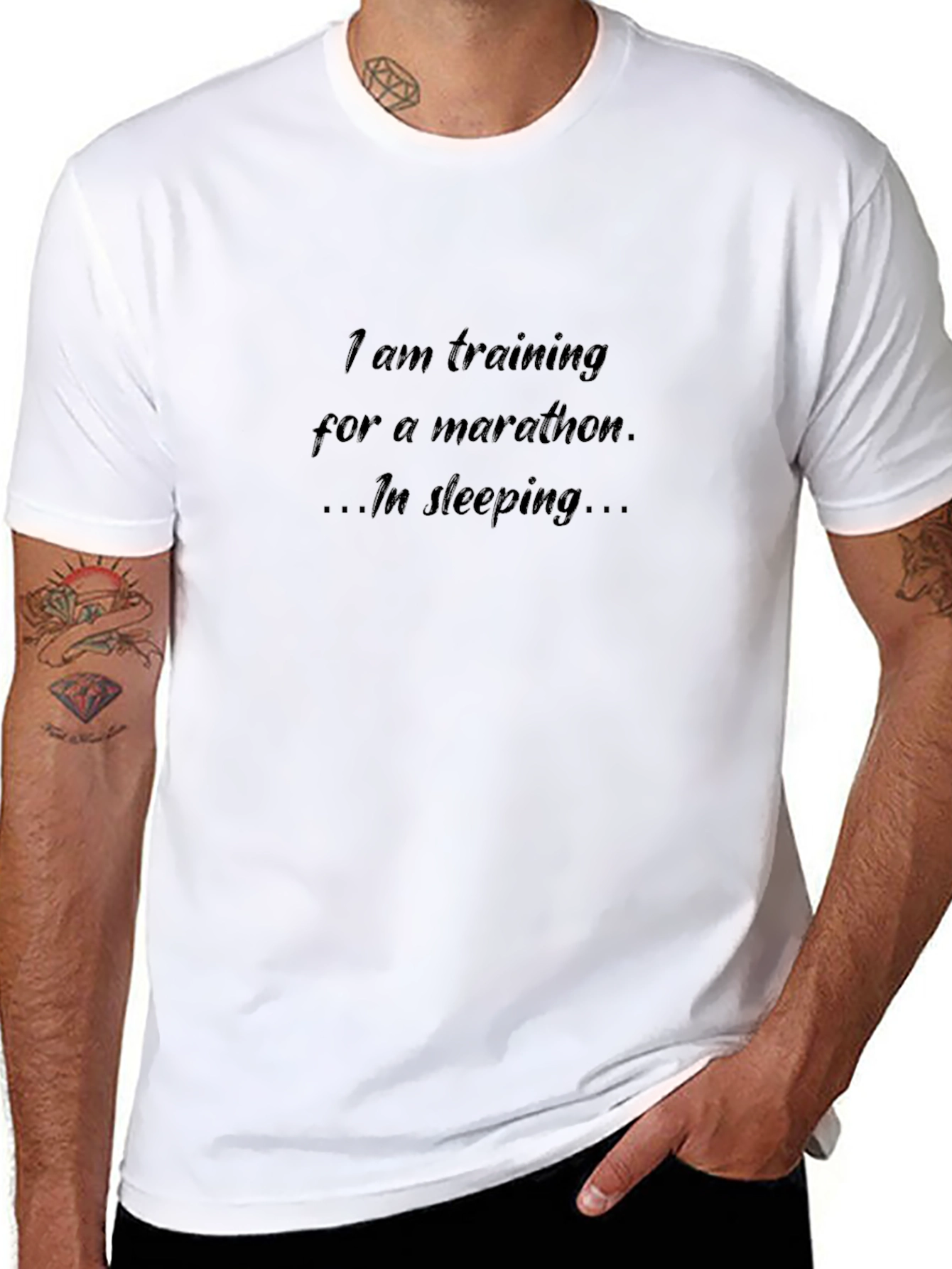 Funny Marathon Sleeping T-Shirt - Soft Cotton Tee
