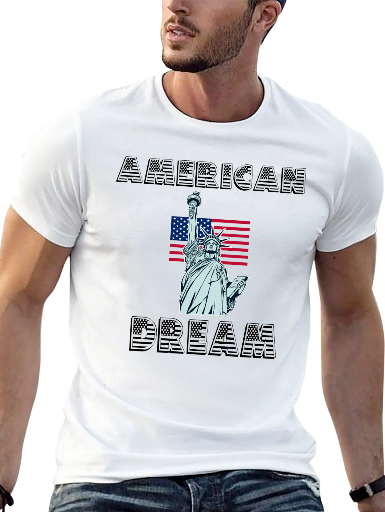 American Dream Graphic Tee - Statue of Liberty T-Shirt