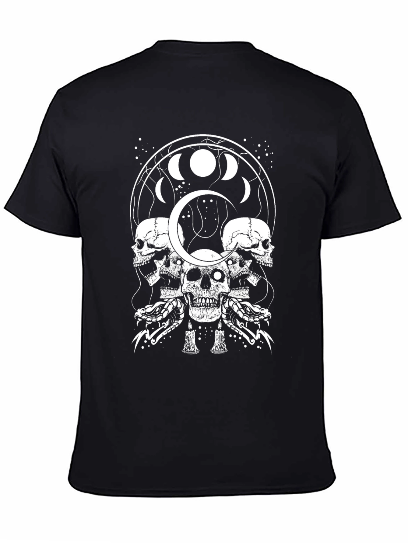 Skull & Snake Graphic T-Shirt - Moon Phase Design