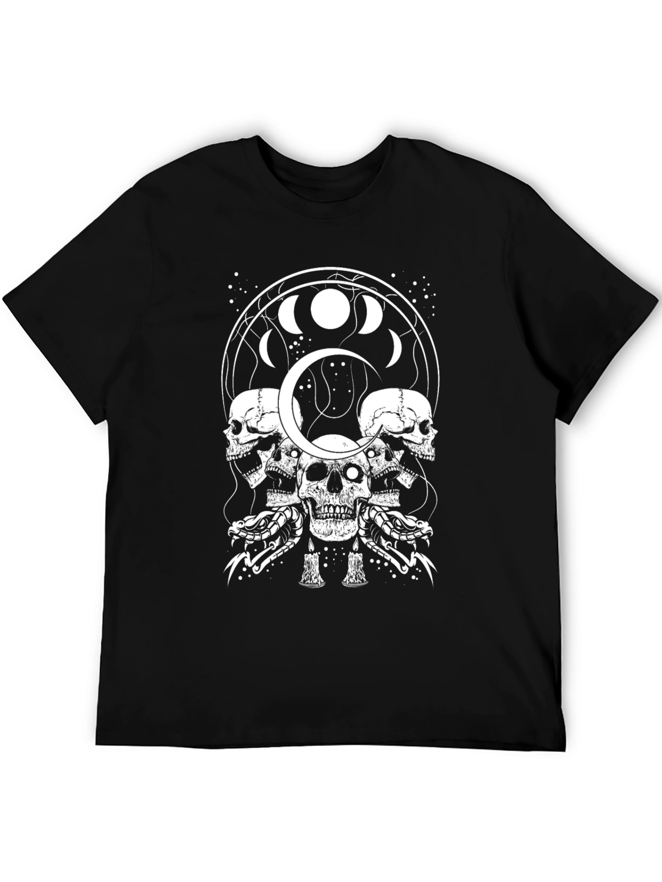 Skull & Snake Graphic T-Shirt - Moon Phase Design
