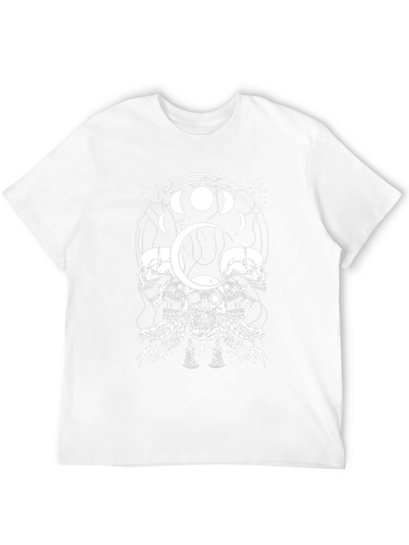 Skull & Snake Graphic T-Shirt - Moon Phase Design