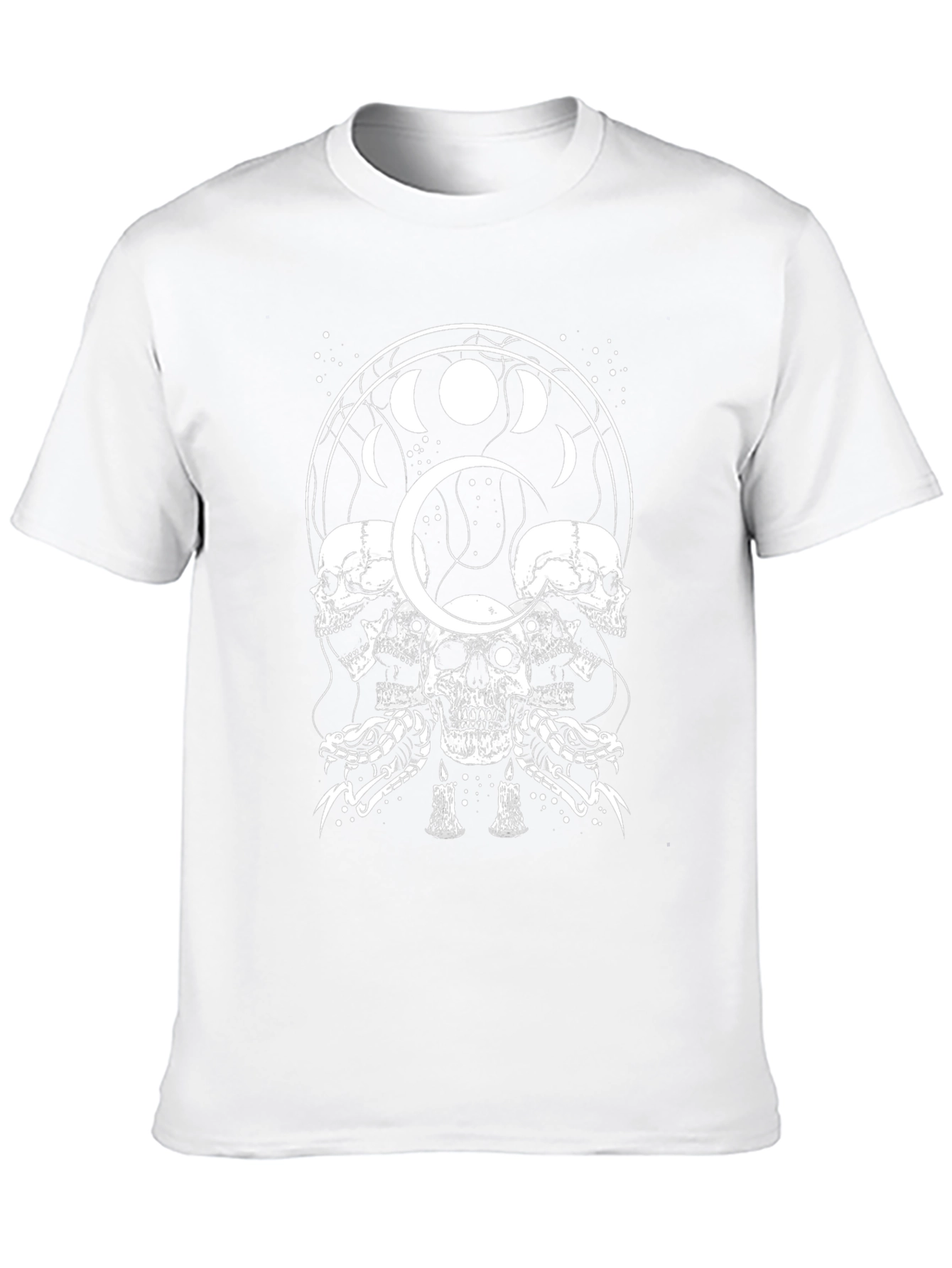 Skull & Snake Graphic T-Shirt - Moon Phase Design