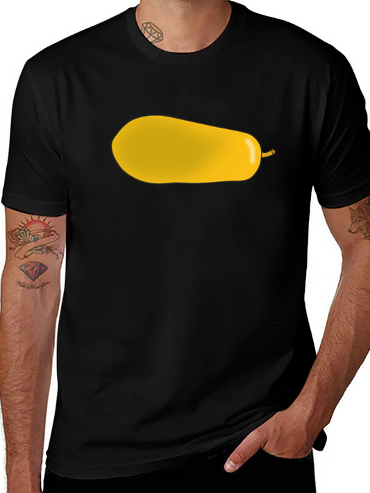 Yellow Pear Graphic Print Black T-Shirt