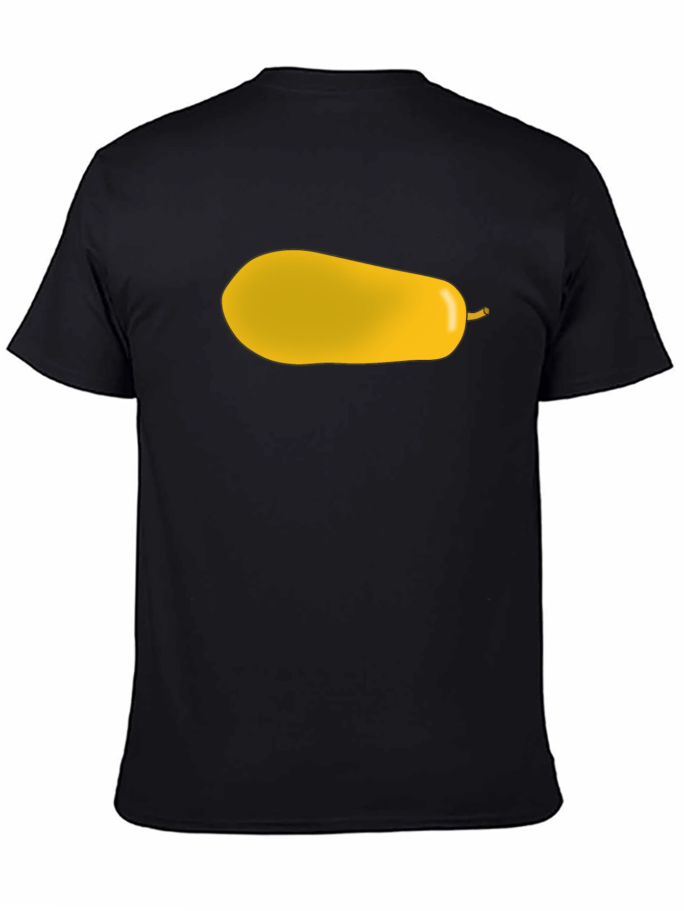 Yellow Pear Graphic Print Black T-Shirt