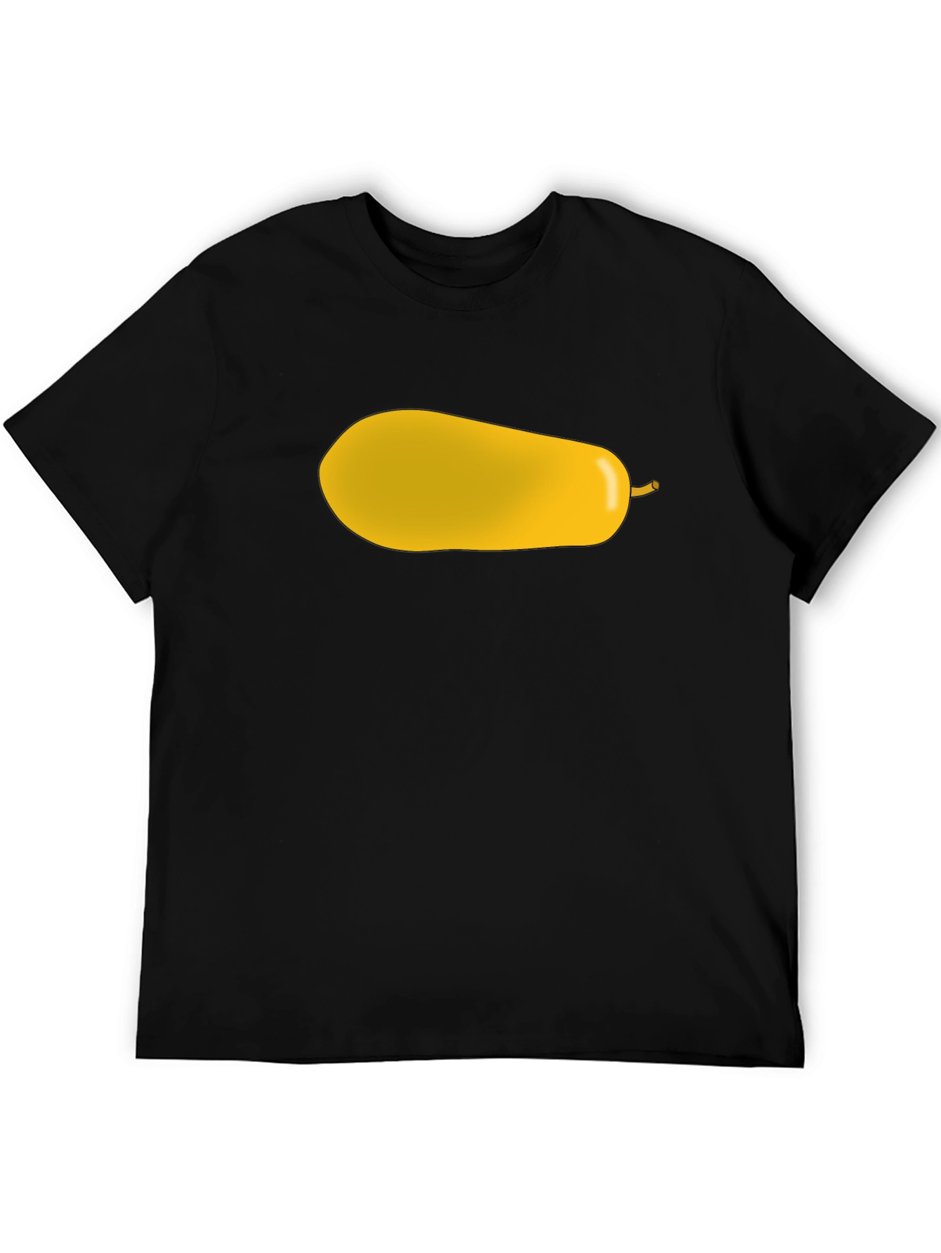 Yellow Pear Graphic Print Black T-Shirt