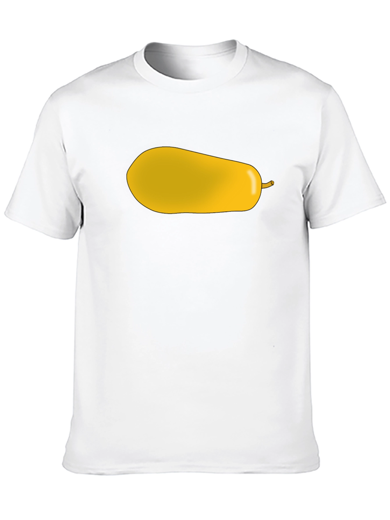 Yellow Pear Graphic Print Black T-Shirt