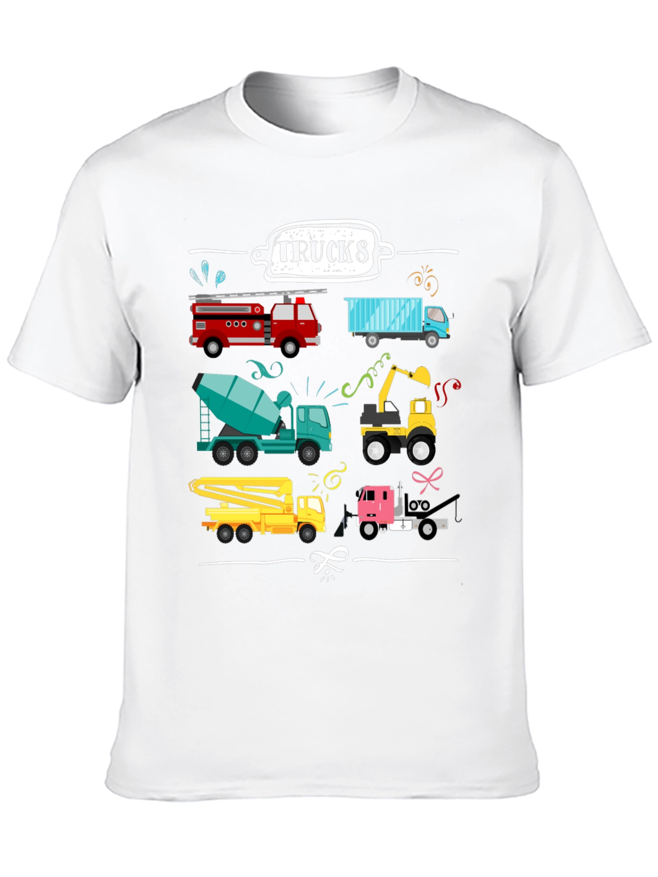Trucks Graphic Tee - Construction Vehicles