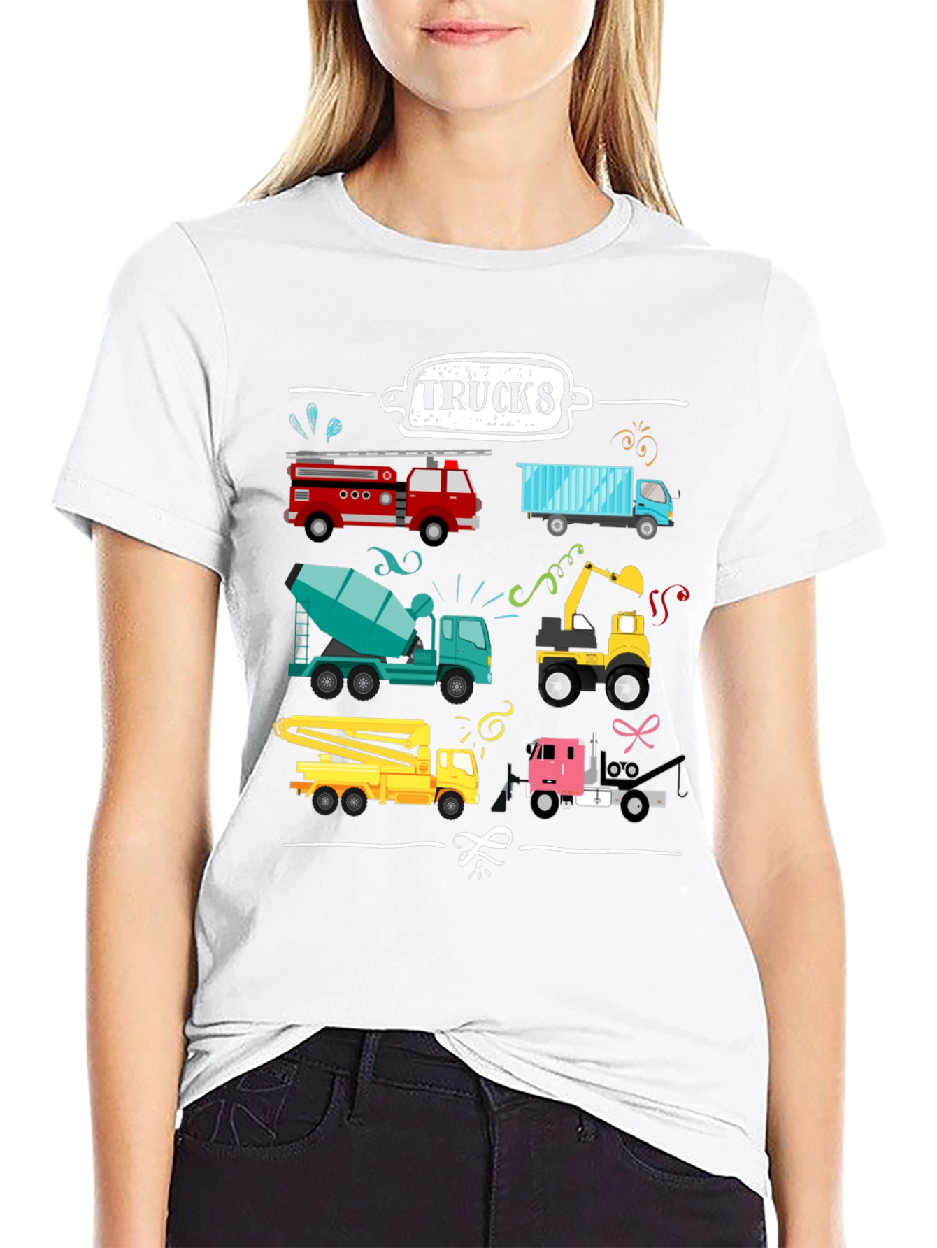 Trucks Graphic Tee - Construction Vehicles
