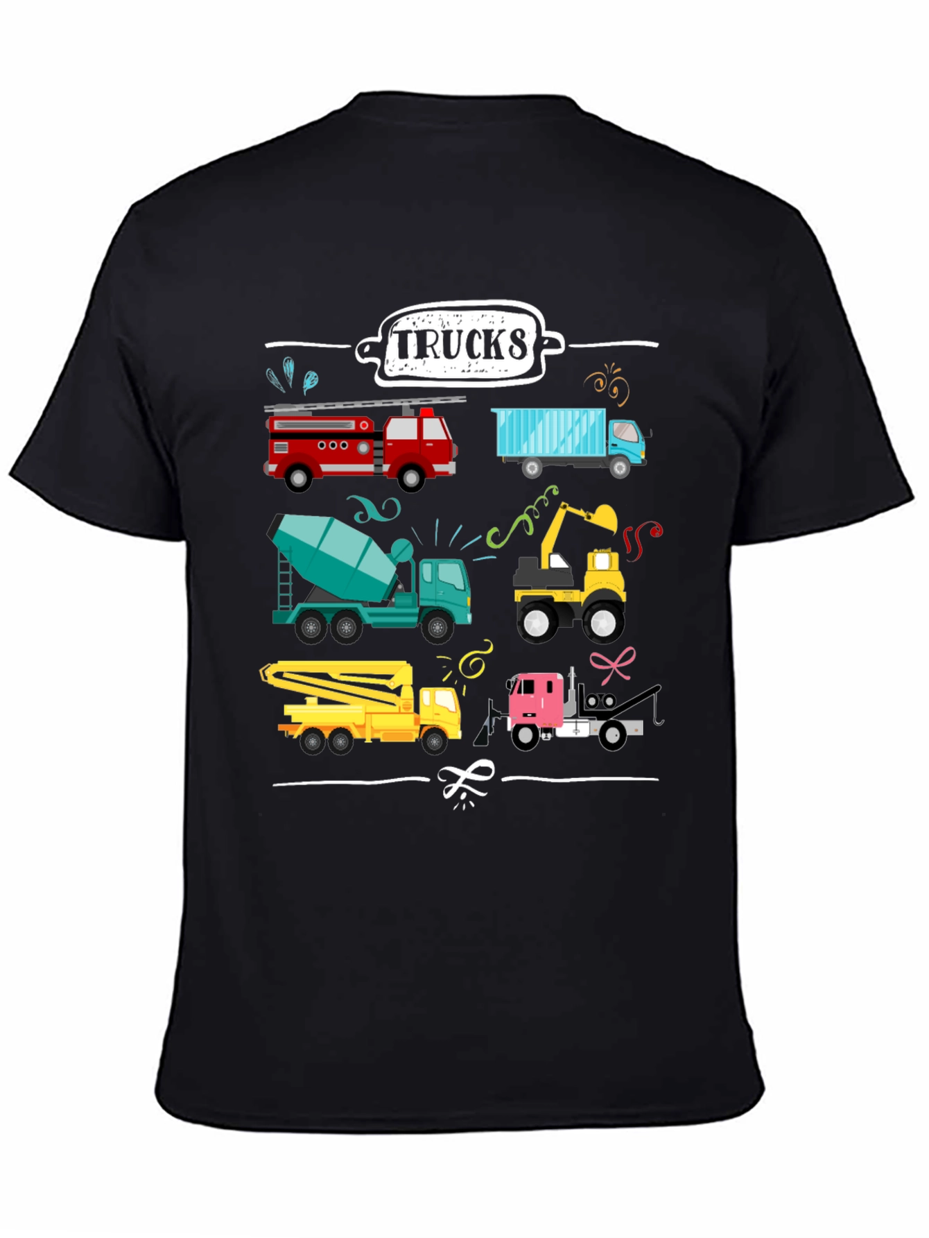 Trucks Graphic Tee - Construction Vehicles