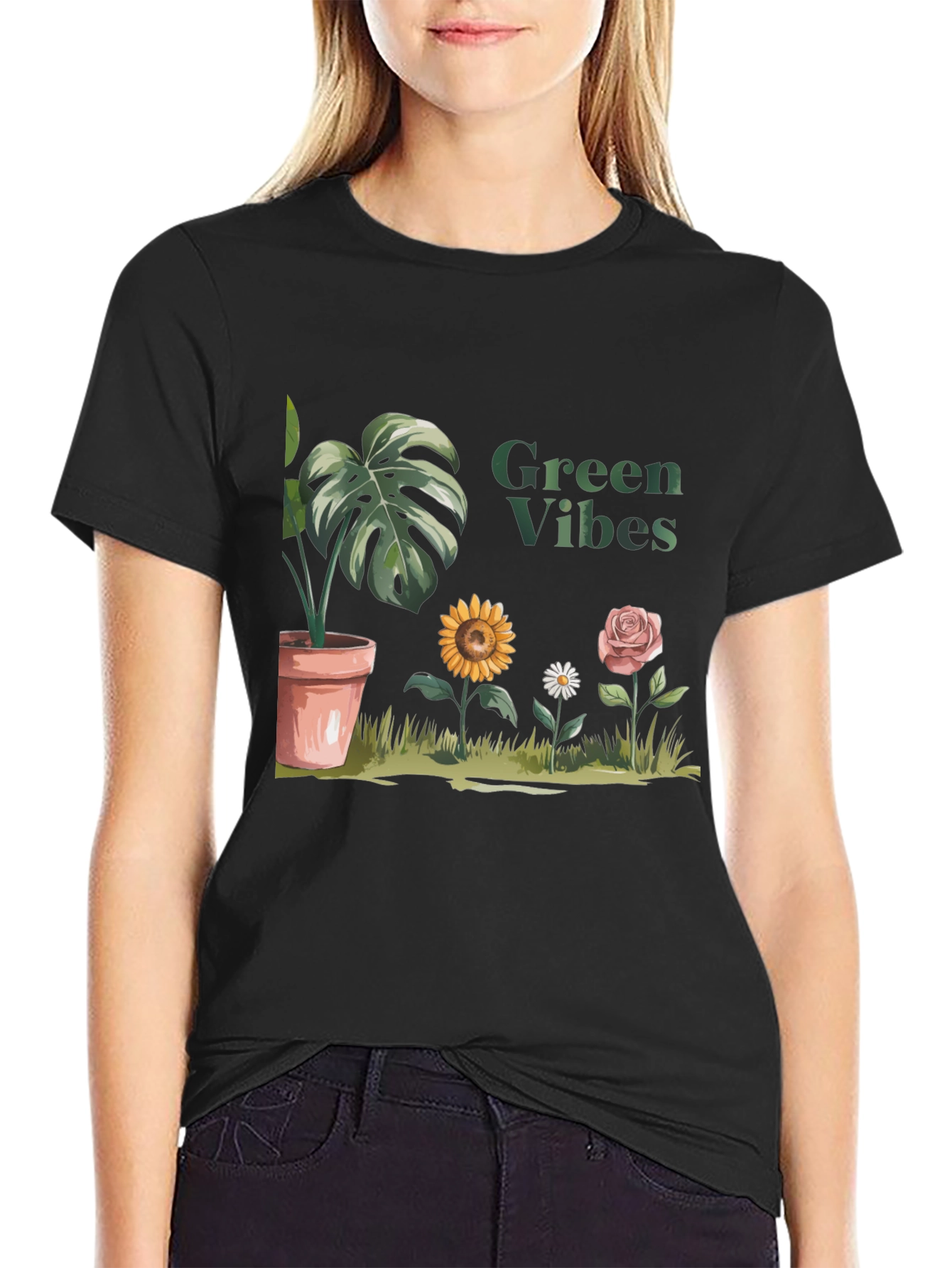 Green Vibes Graphic Tee - Stylish and Comfy
