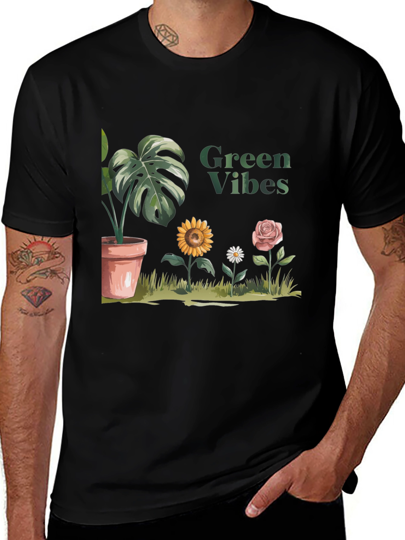Green Vibes Graphic Tee - Stylish and Comfy