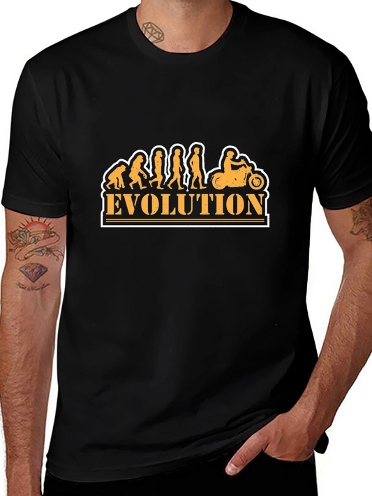 Evolution Motorcycle T-Shirt - Black Graphic Tee
