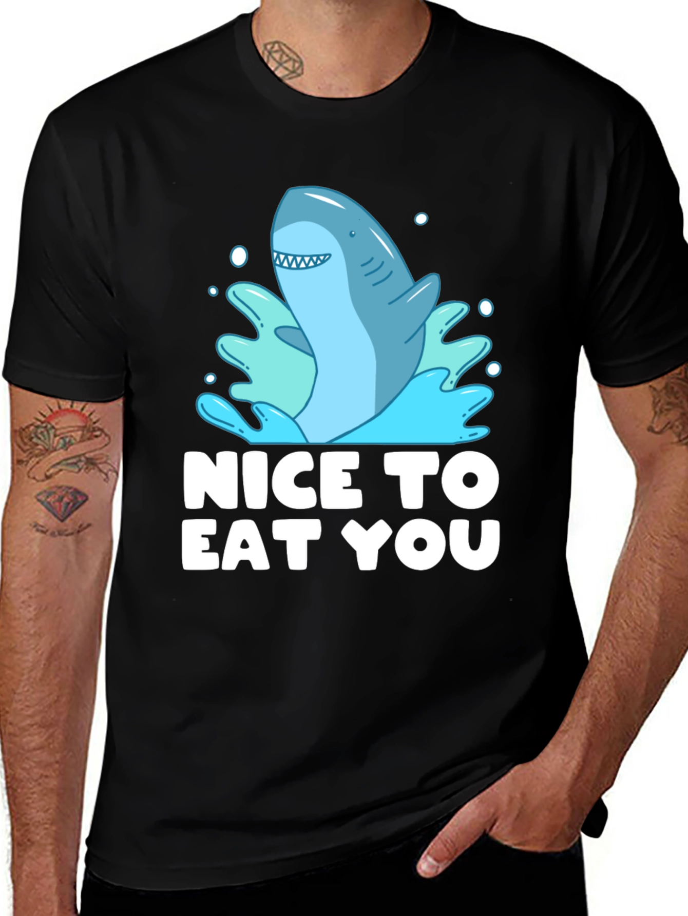 Funny Shark Graphic Tee - Nice To Eat You
