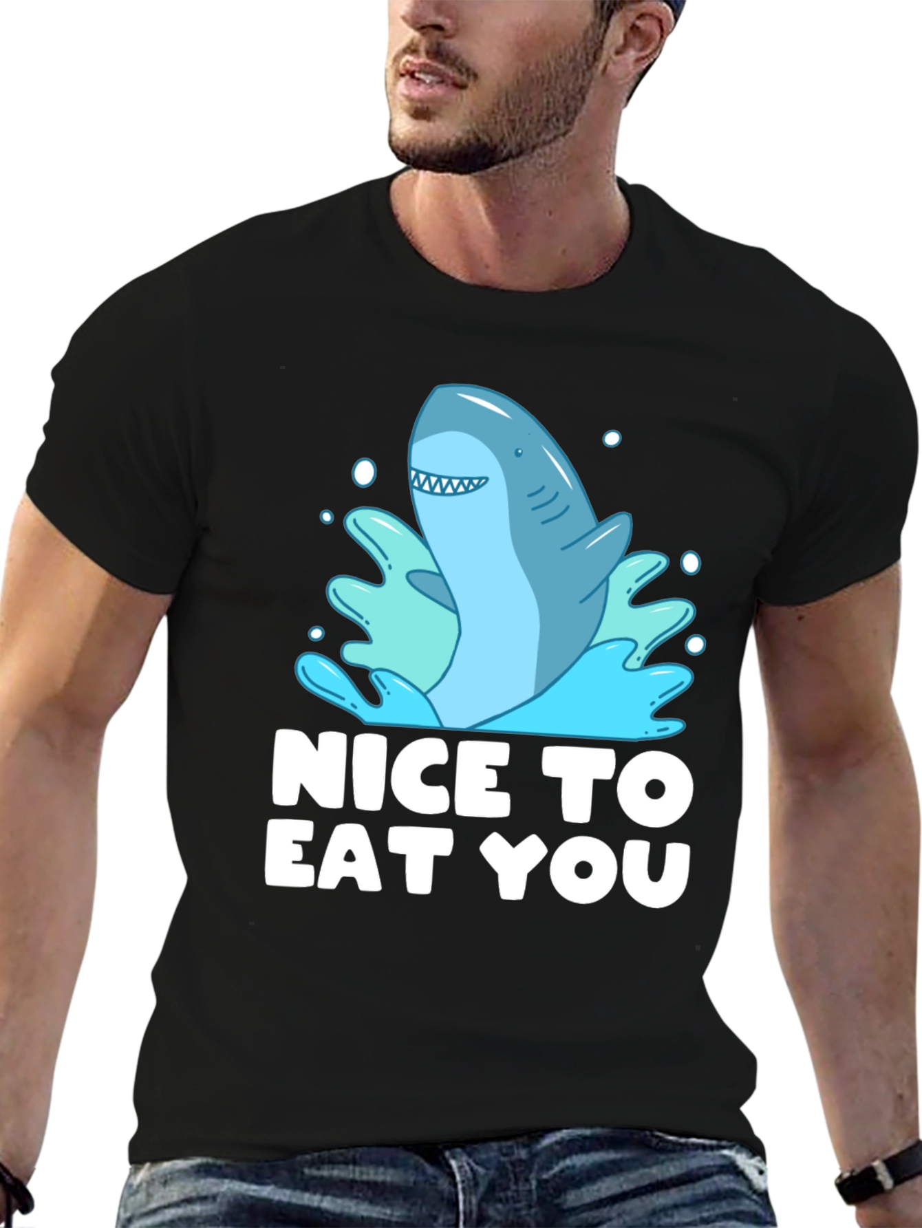 Funny Shark Graphic Tee - Nice To Eat You