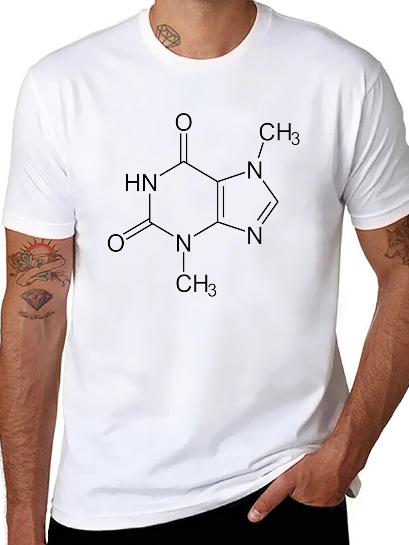 Caffeine Molecule Graphic T-Shirt