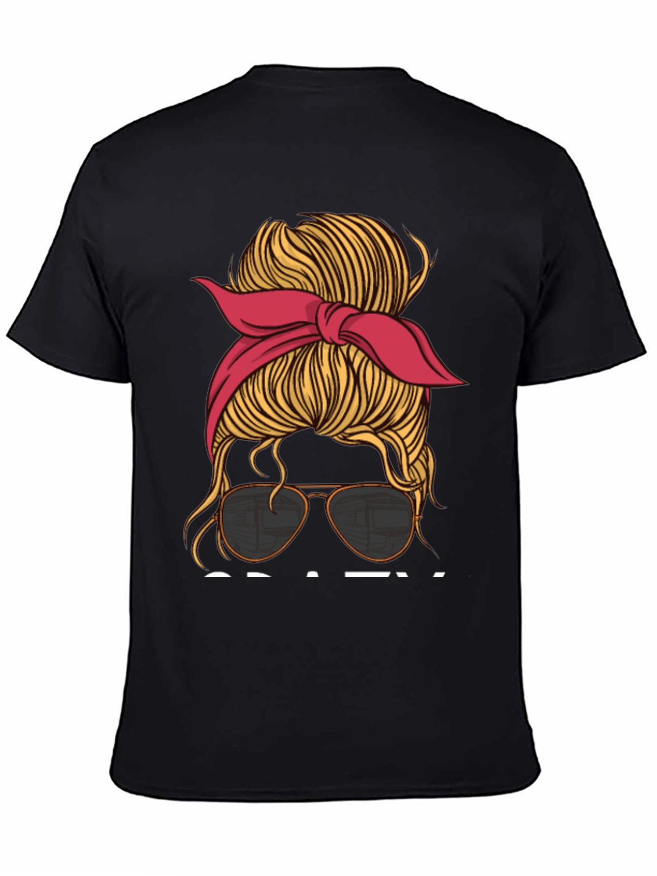 Messy Bun Aviator T-Shirt - Casual Graphic Tee