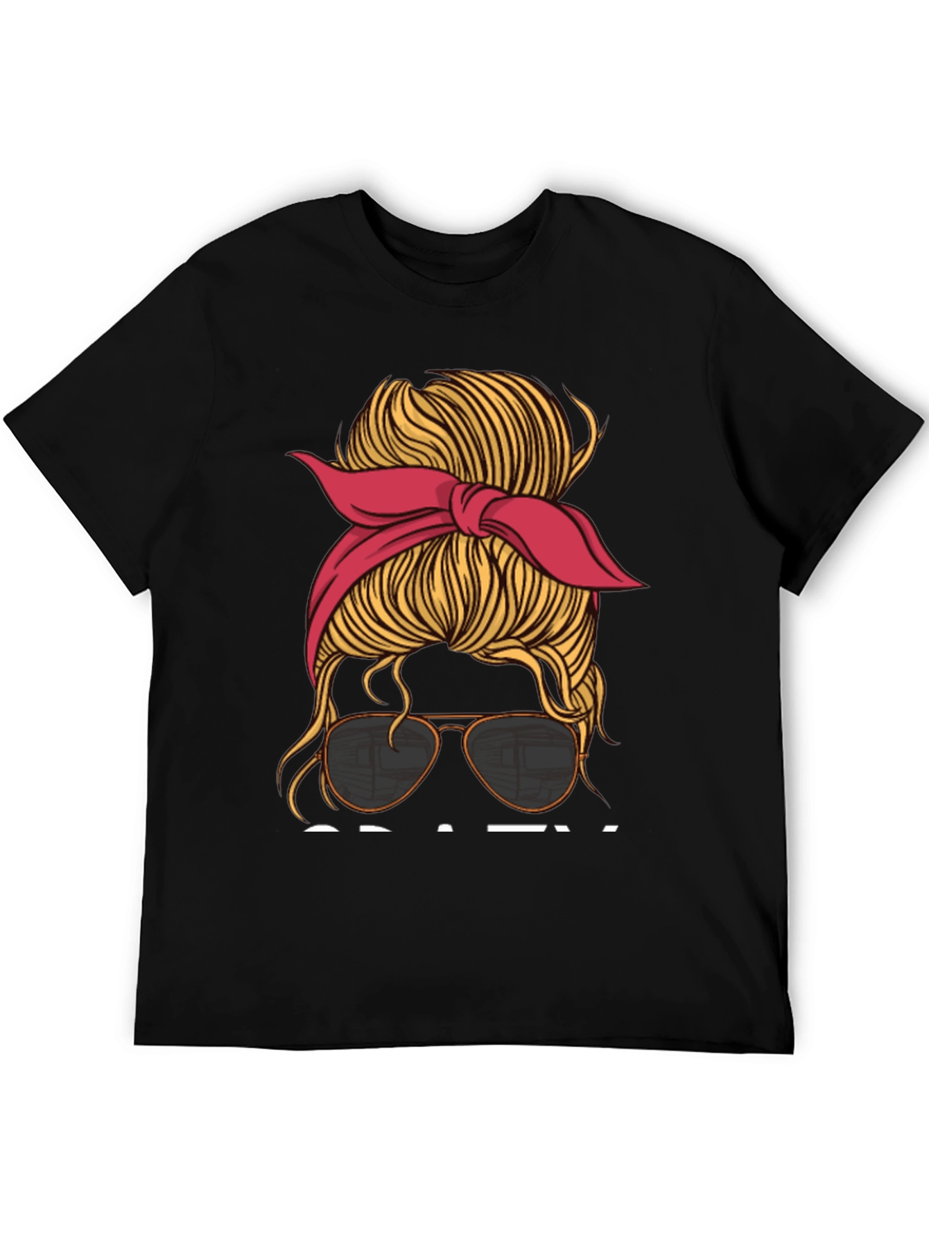 Messy Bun Aviator T-Shirt - Casual Graphic Tee