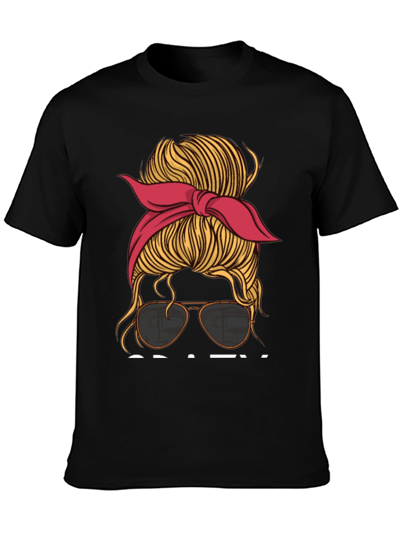 Messy Bun Aviator T-Shirt - Casual Graphic Tee