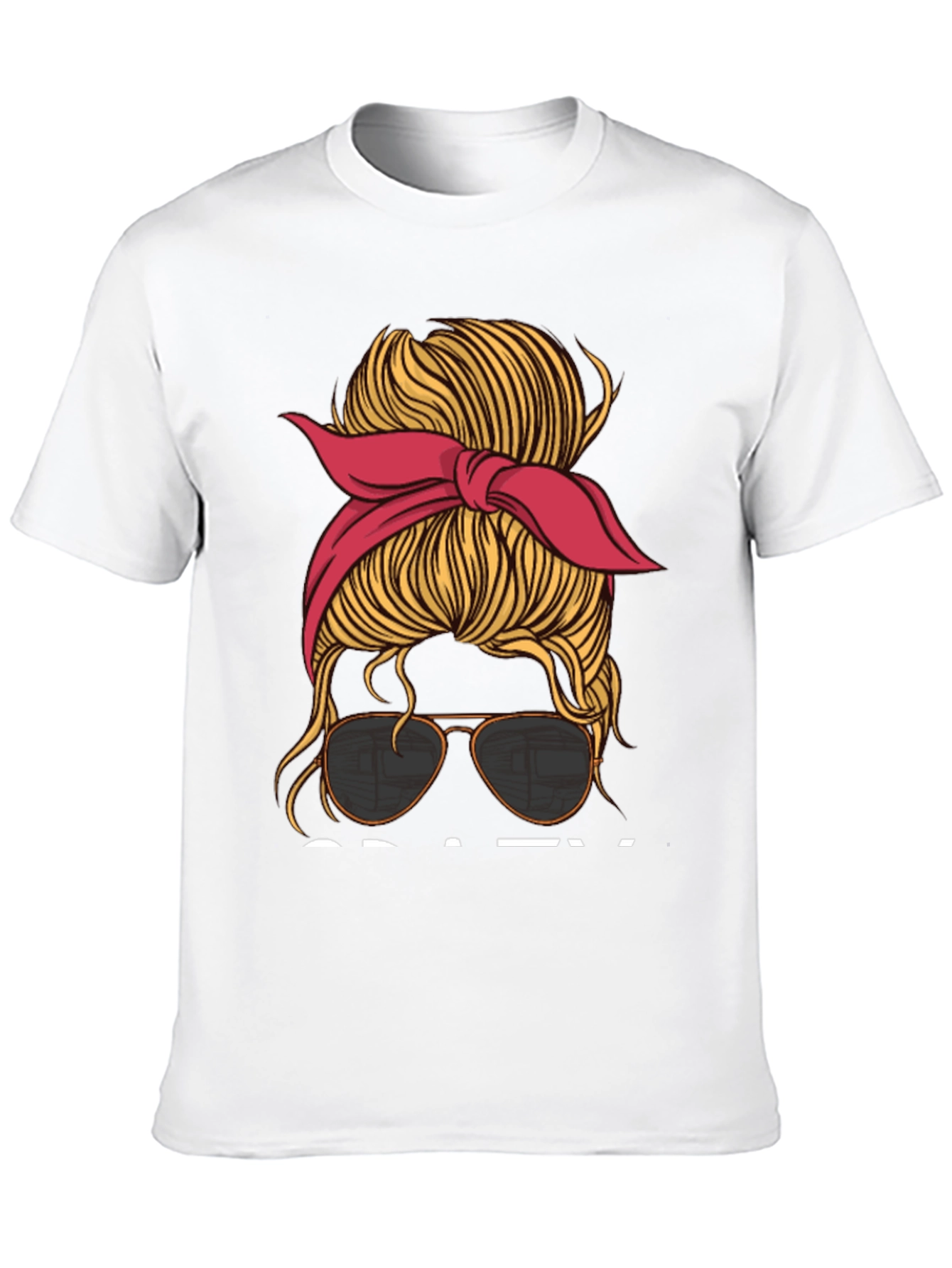 Messy Bun Aviator T-Shirt - Casual Graphic Tee