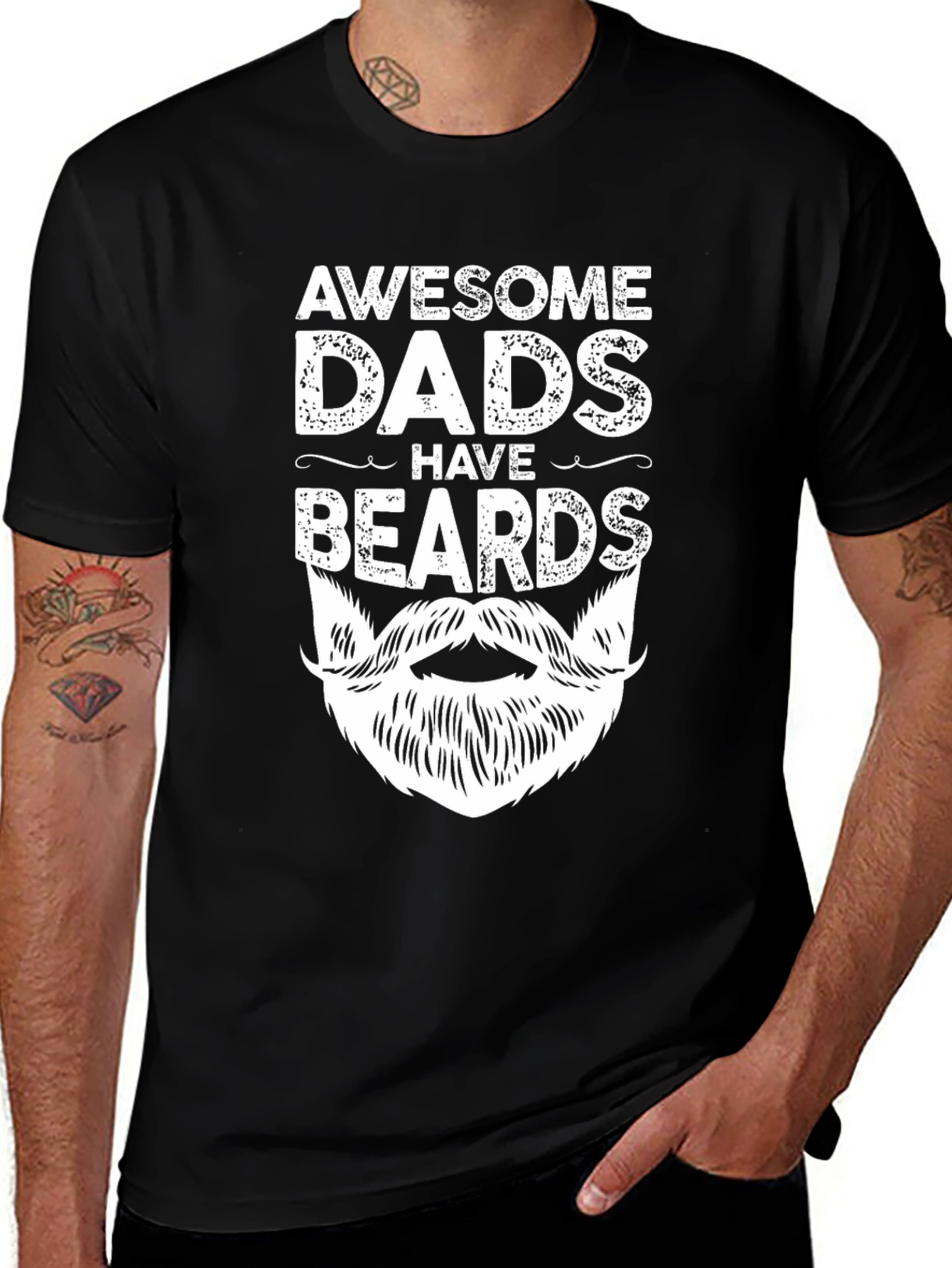 Awesome Dads Have Beards Graphic T-Shirt
