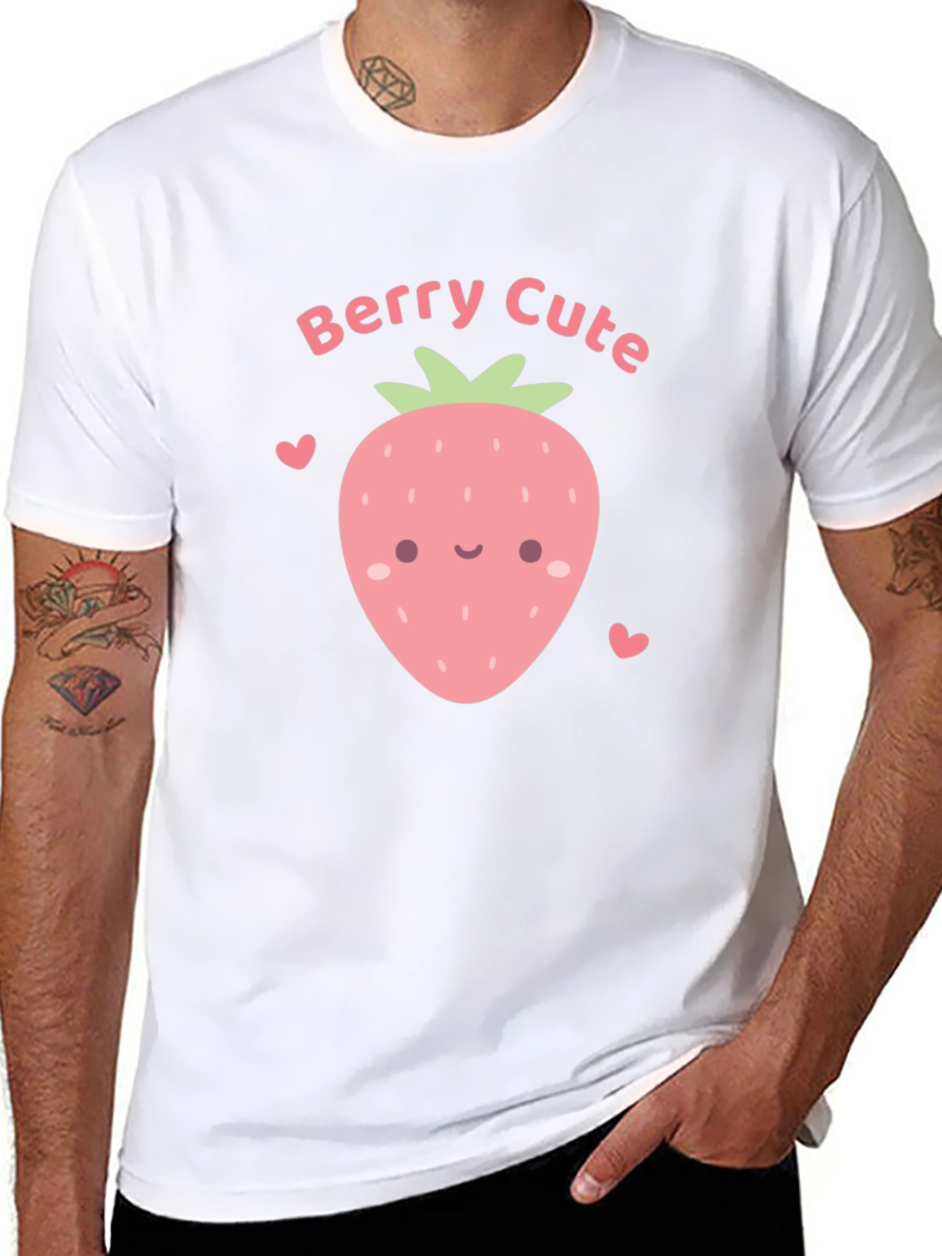 Berry Cute Graphic Tee - Black Cotton T-Shirt