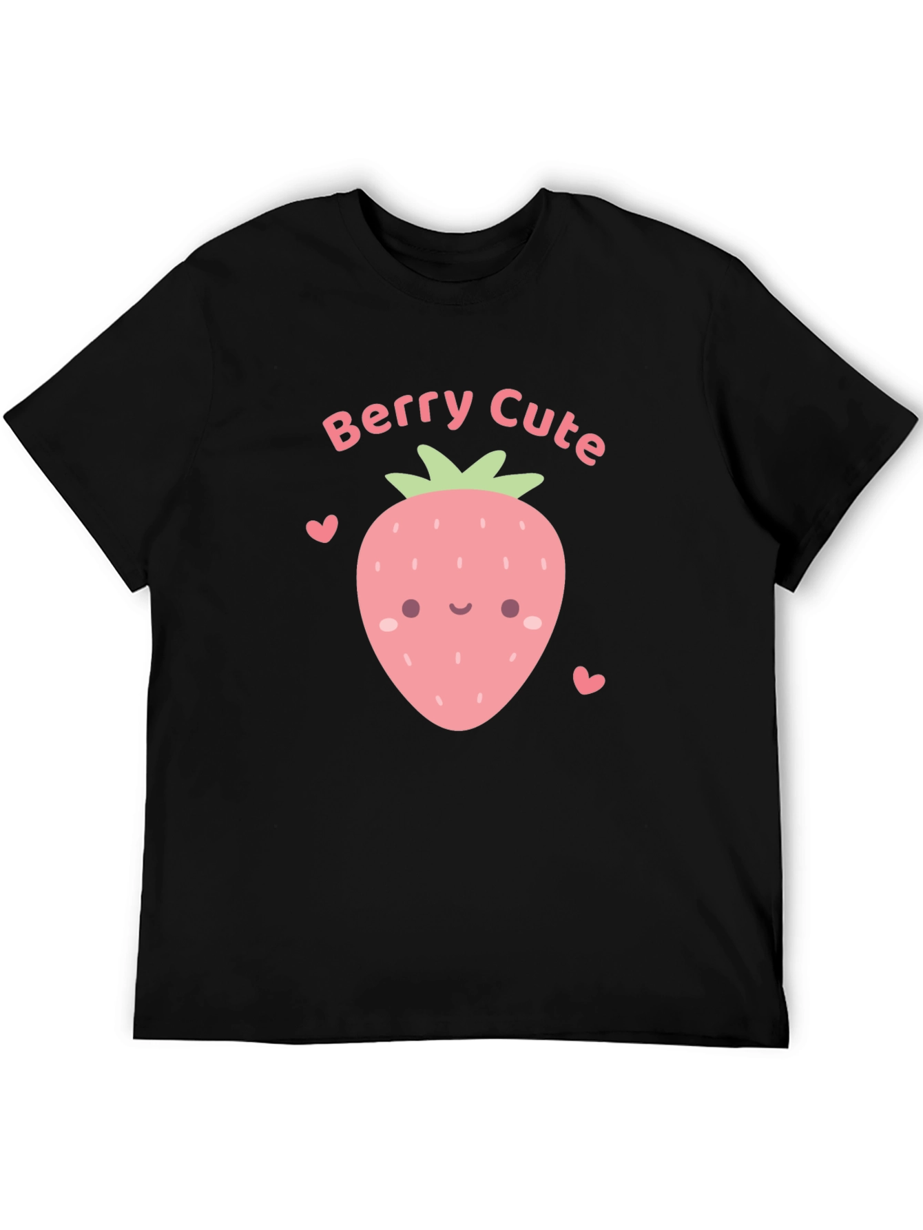 Berry Cute Graphic Tee - Black Cotton T-Shirt
