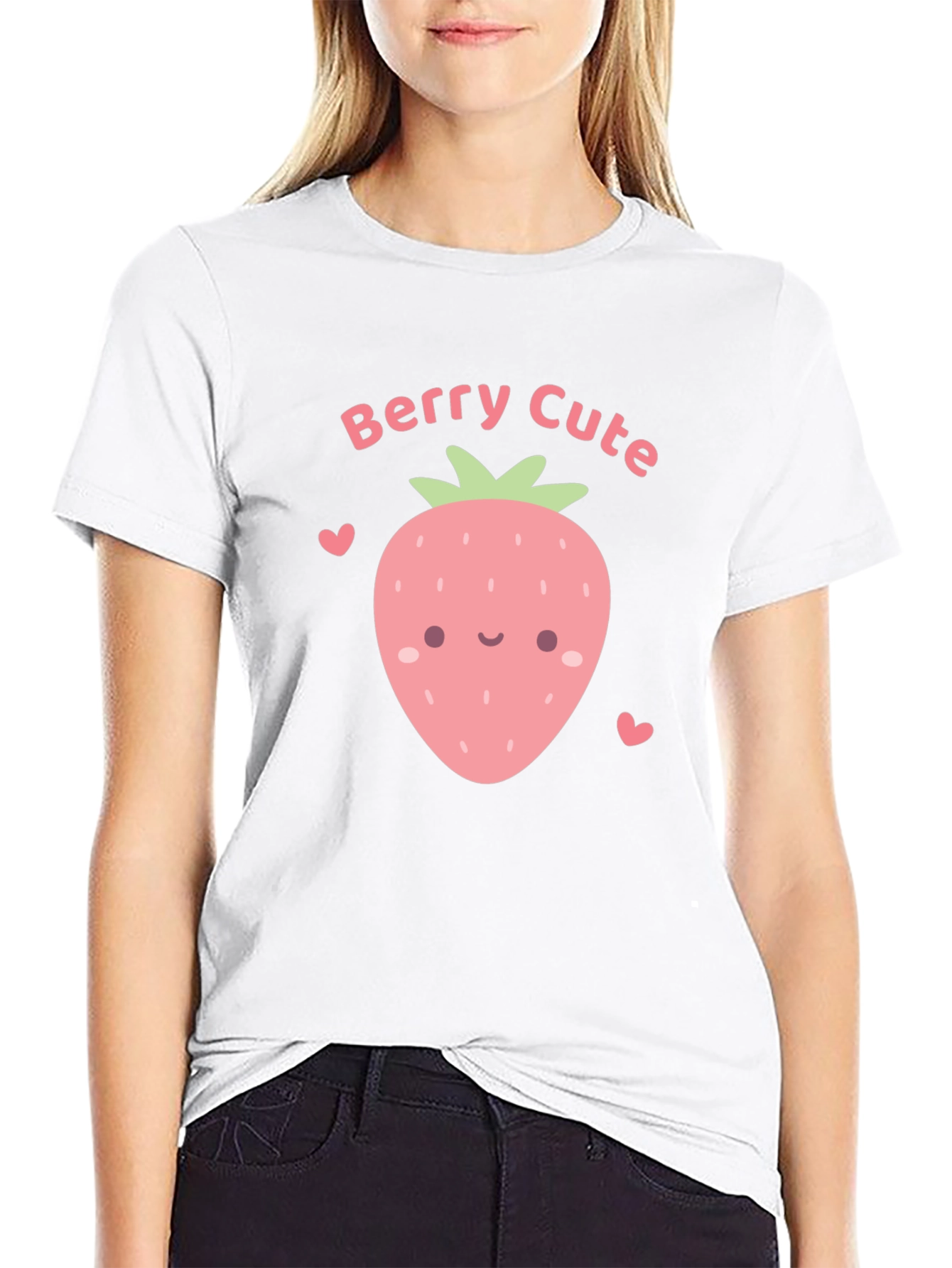 Berry Cute Graphic Tee - Black Cotton T-Shirt
