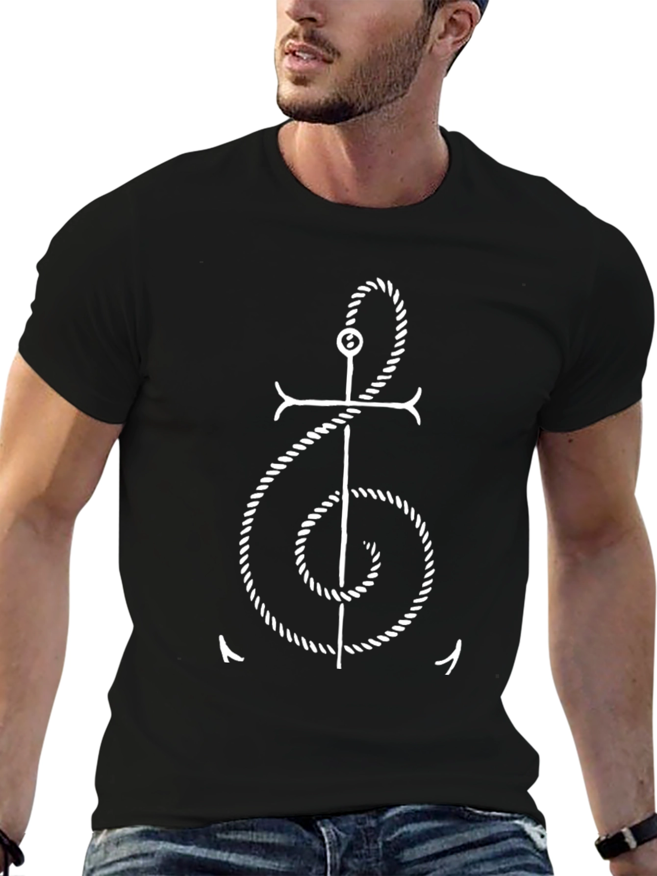 Anchor Treble Clef T-Shirt - Nautical Music Tee