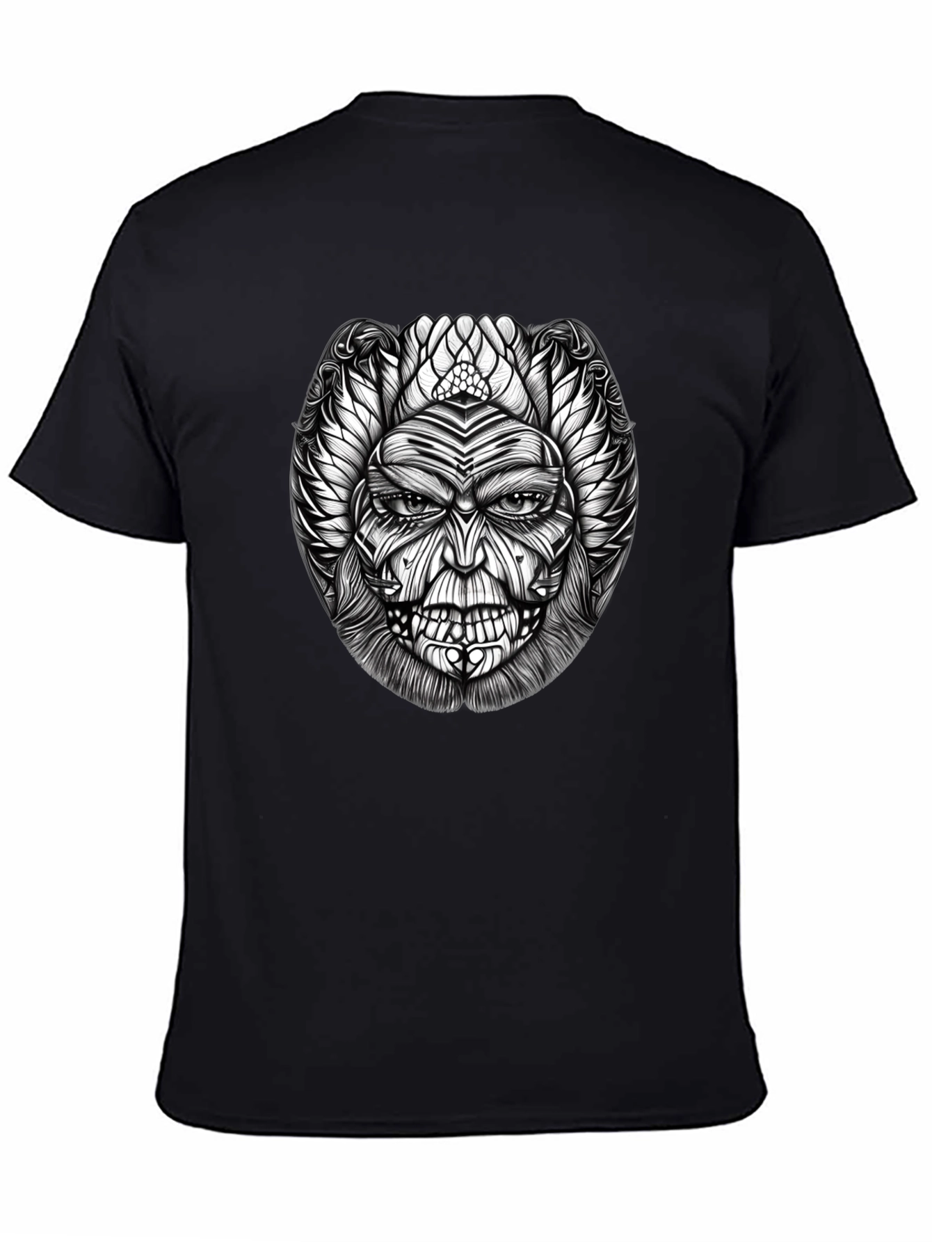 Unique Graphic Print Black T-Shirt