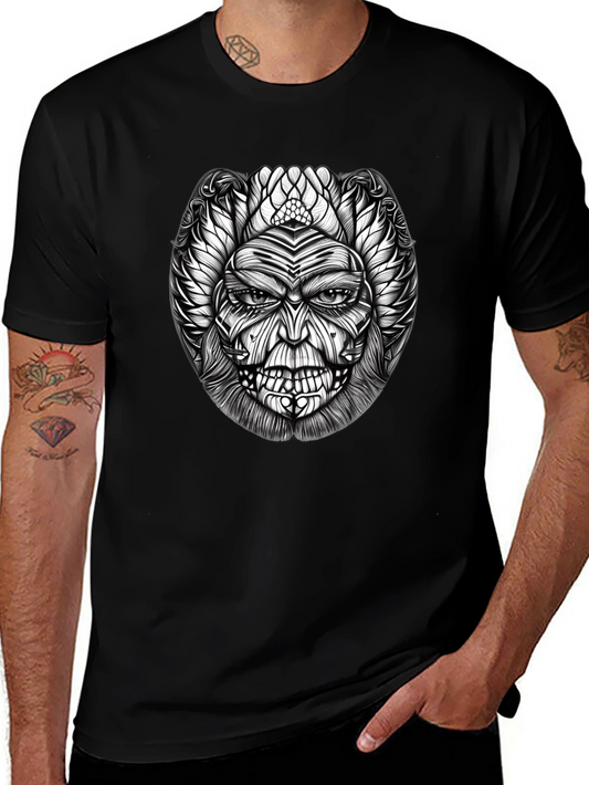 Unique Graphic Print Black T-Shirt