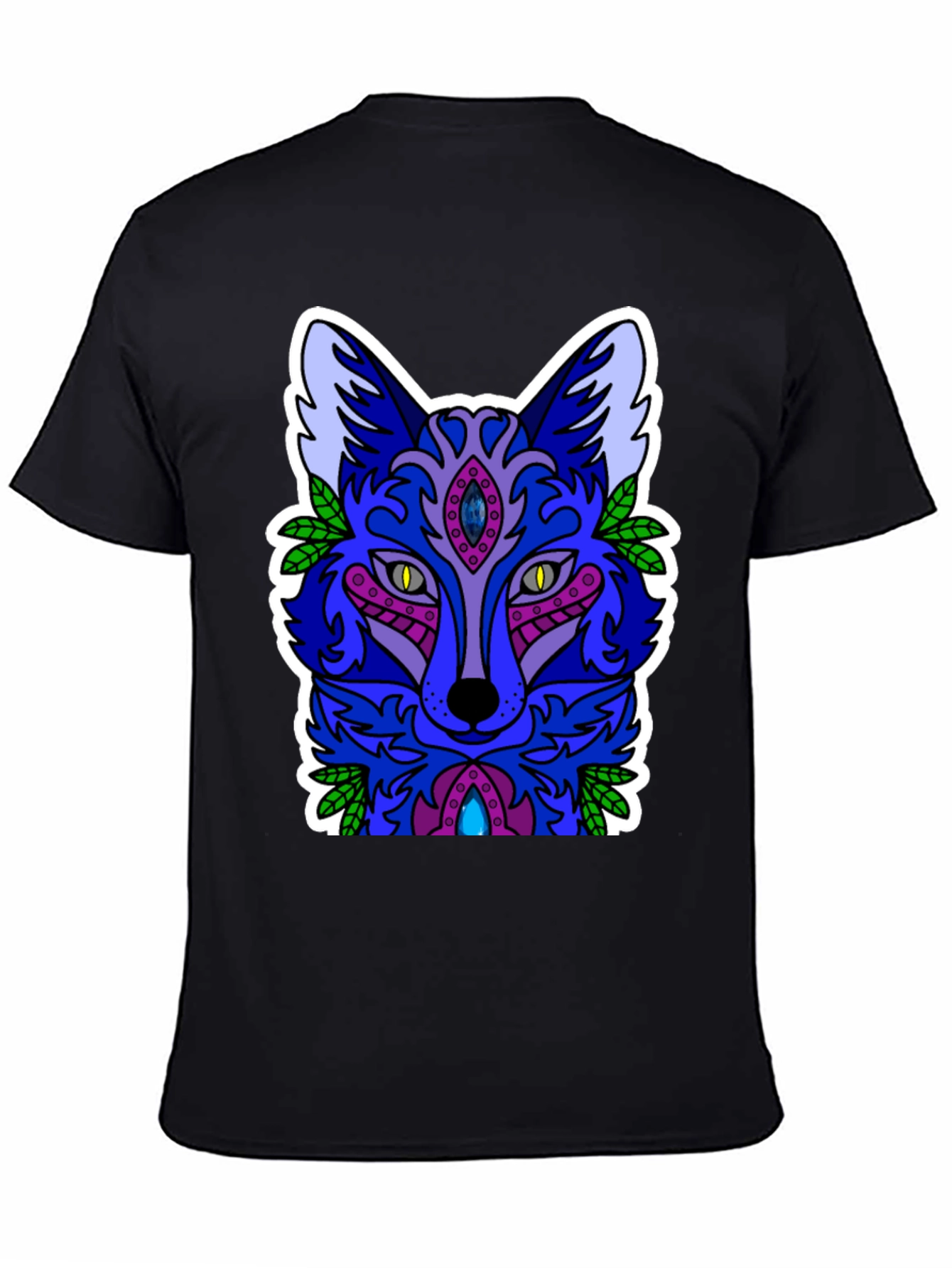 Abstract Fox Graphic Tee - Mens Black T-Shirt