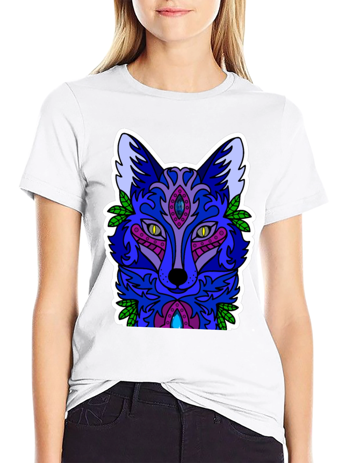 Abstract Fox Graphic Tee - Mens Black T-Shirt