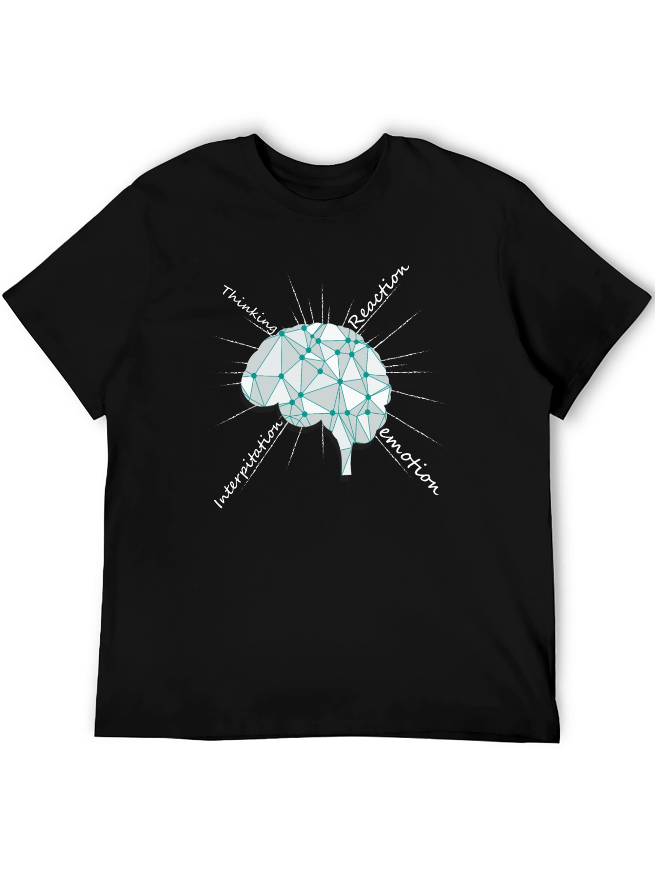 Brain Process Black Graphic T-Shirt