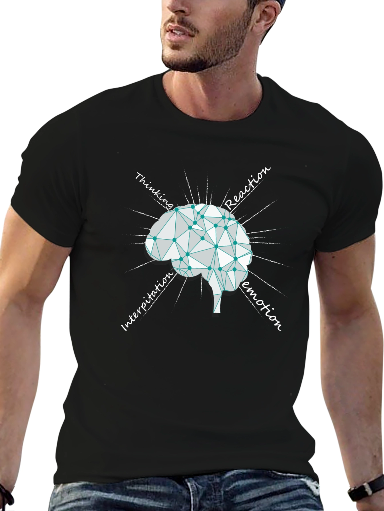 Brain Process Black Graphic T-Shirt
