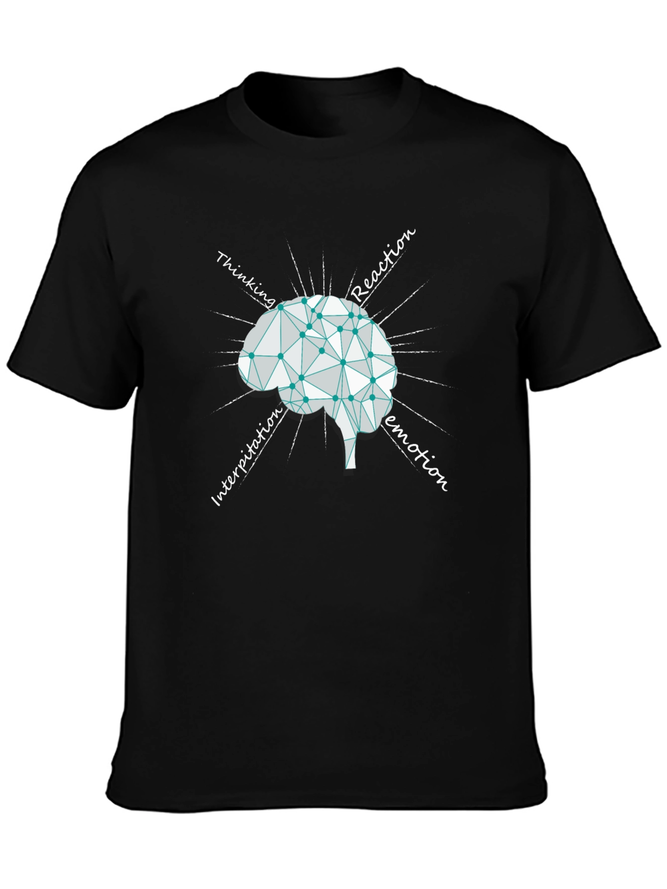 Brain Process Black Graphic T-Shirt
