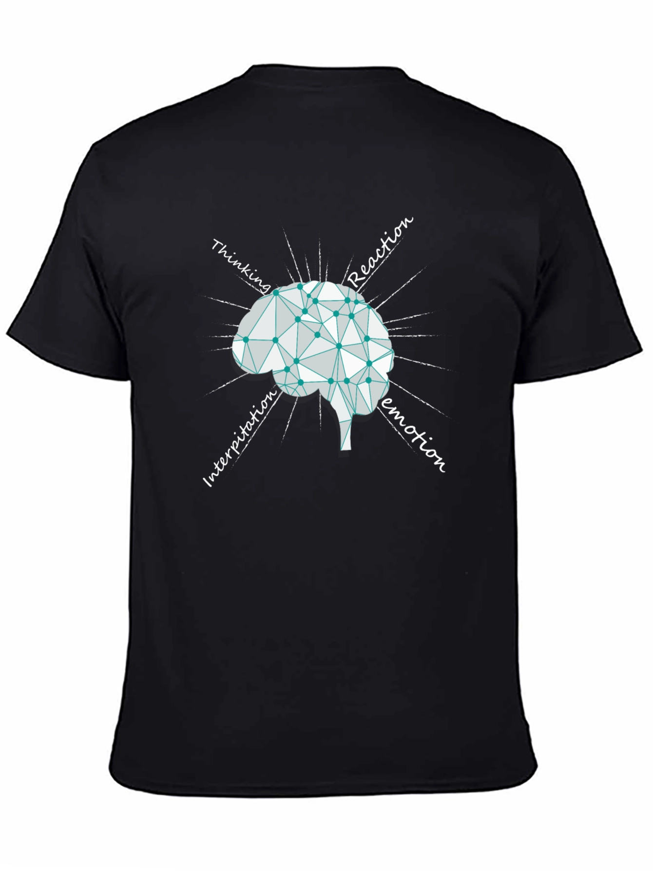 Brain Process Black Graphic T-Shirt