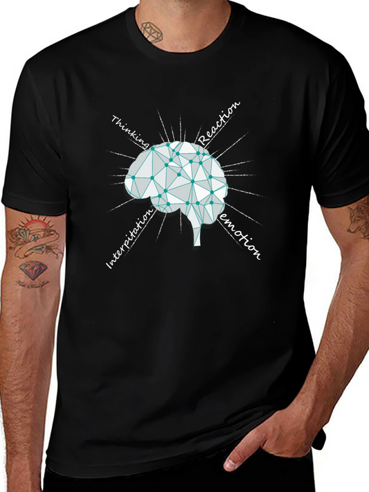 Brain Process Black Graphic T-Shirt