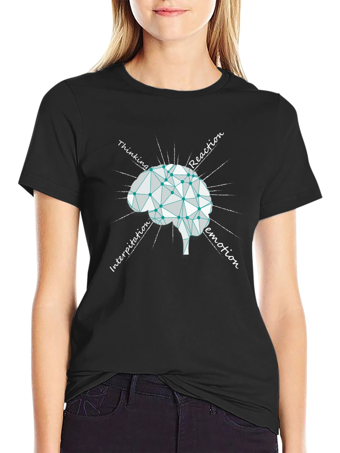 Brain Process Black Graphic T-Shirt