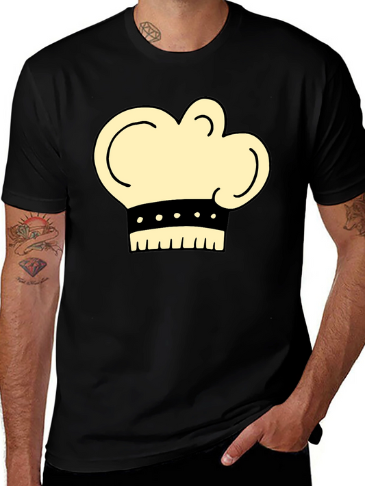 Chef Hat Graphic T-Shirt - Black Cotton Tee