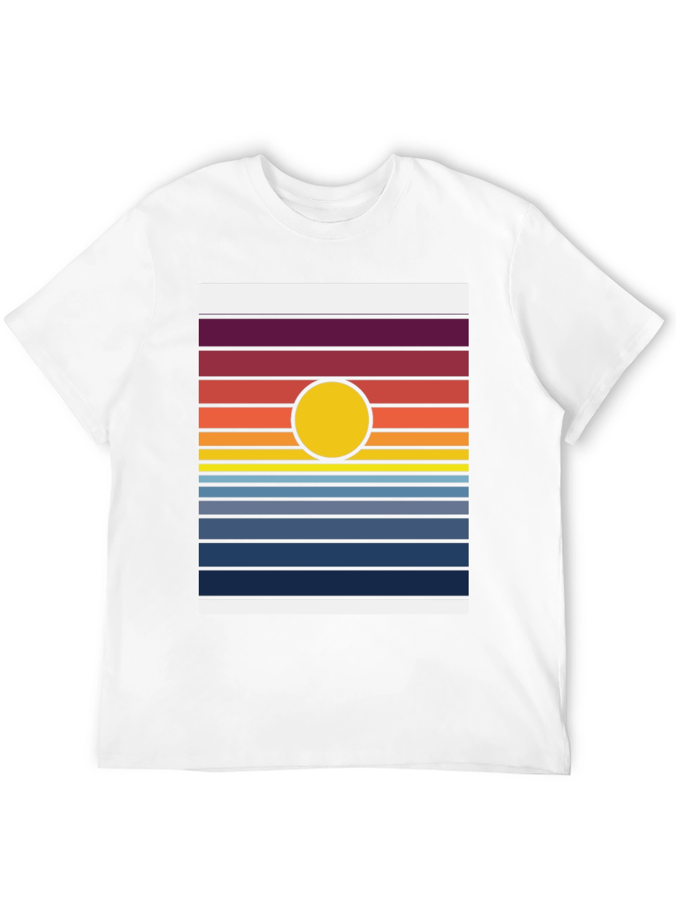 Retro Sunset Striped Graphic Tee
