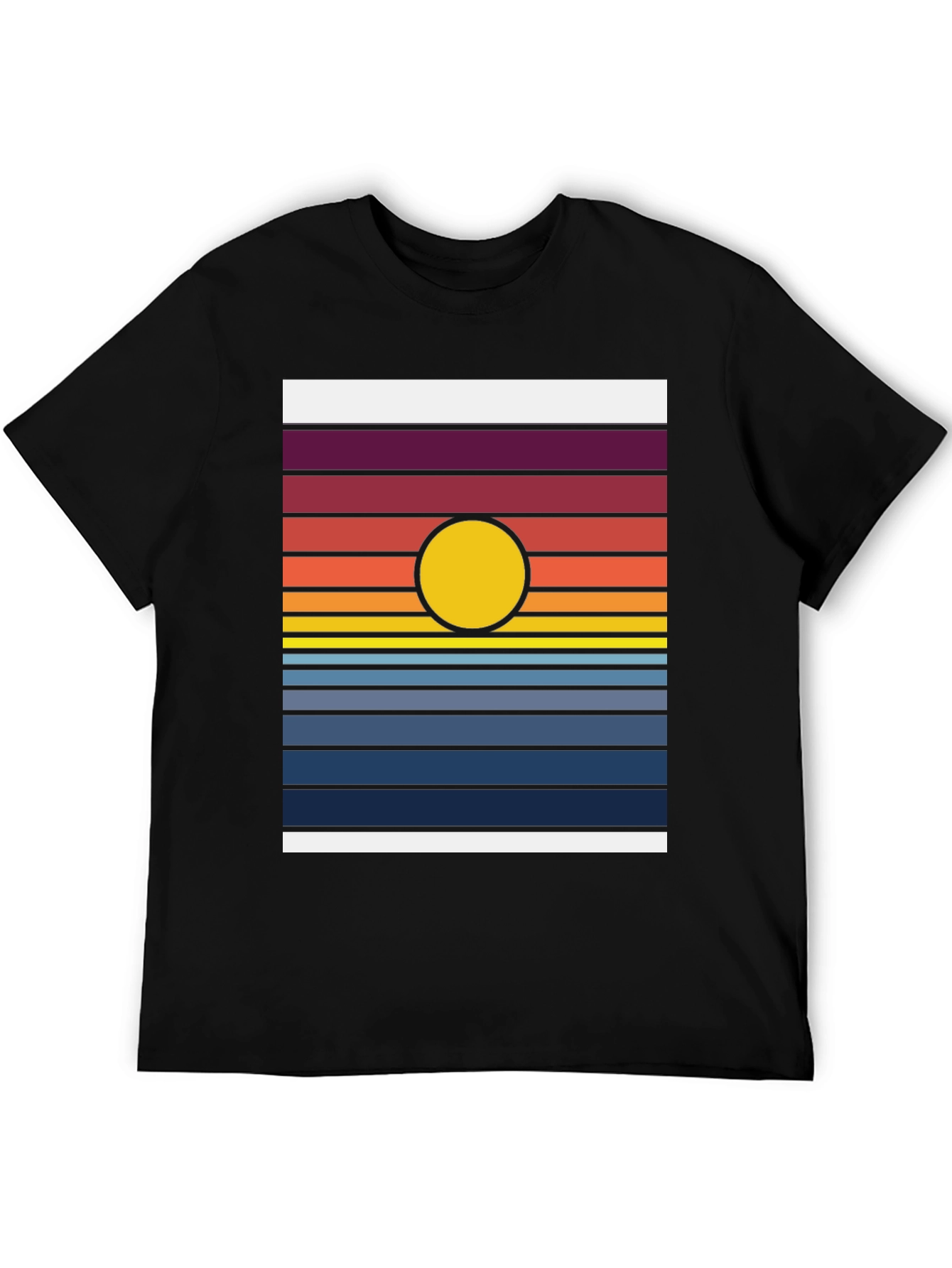 Retro Sunset Striped Graphic Tee