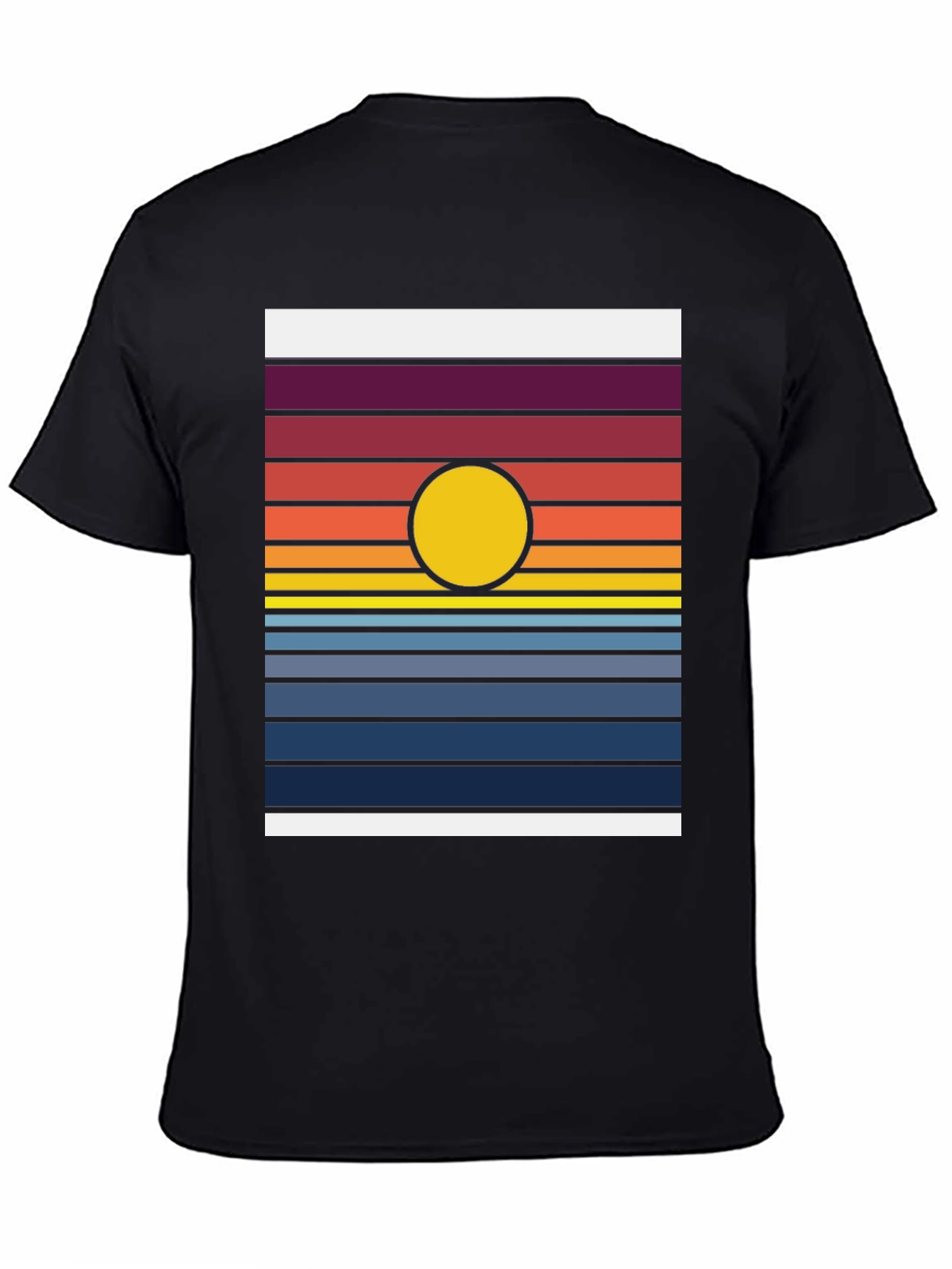 Retro Sunset Striped Graphic Tee