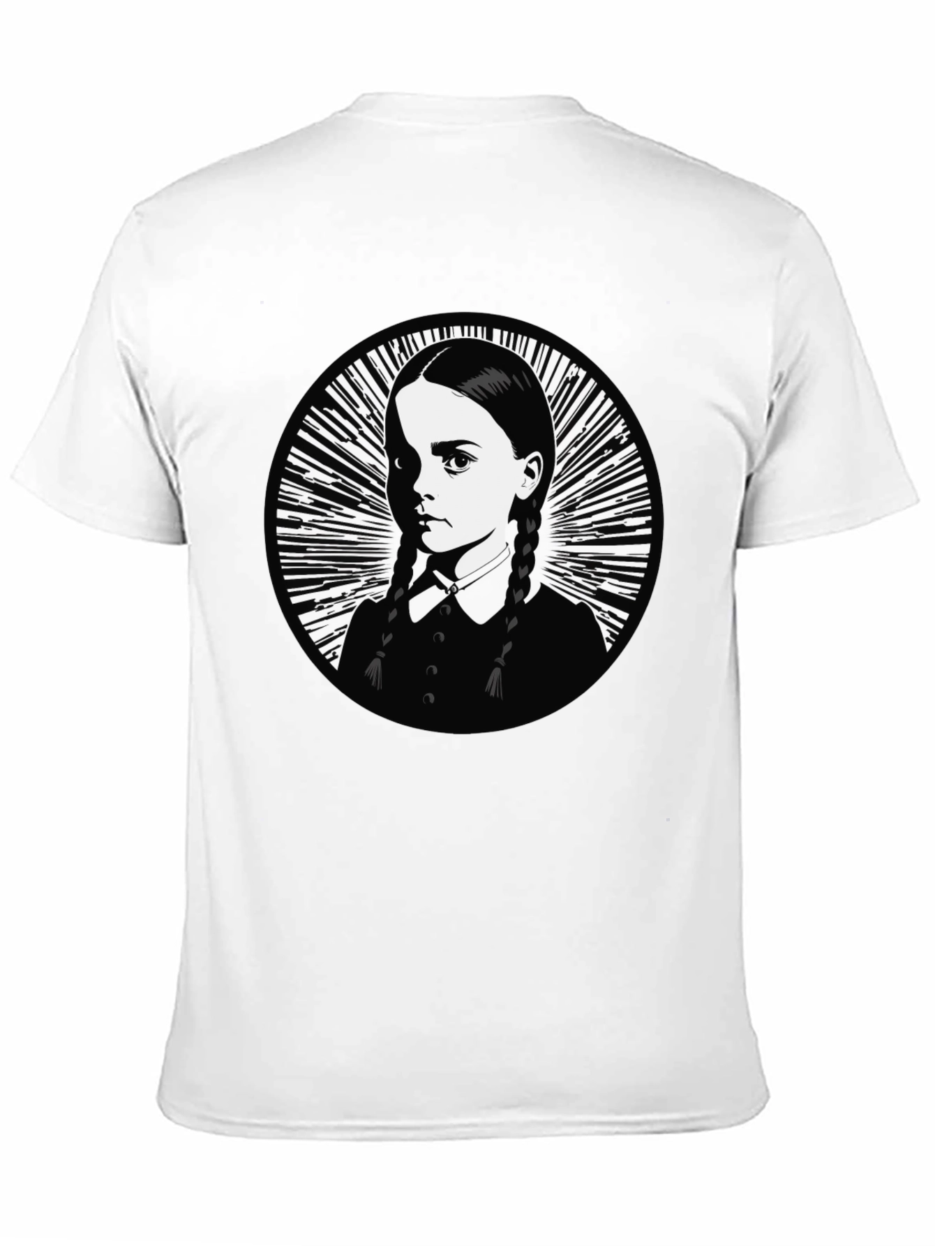 Wednesday Addams Portrait Graphic Tee - Black