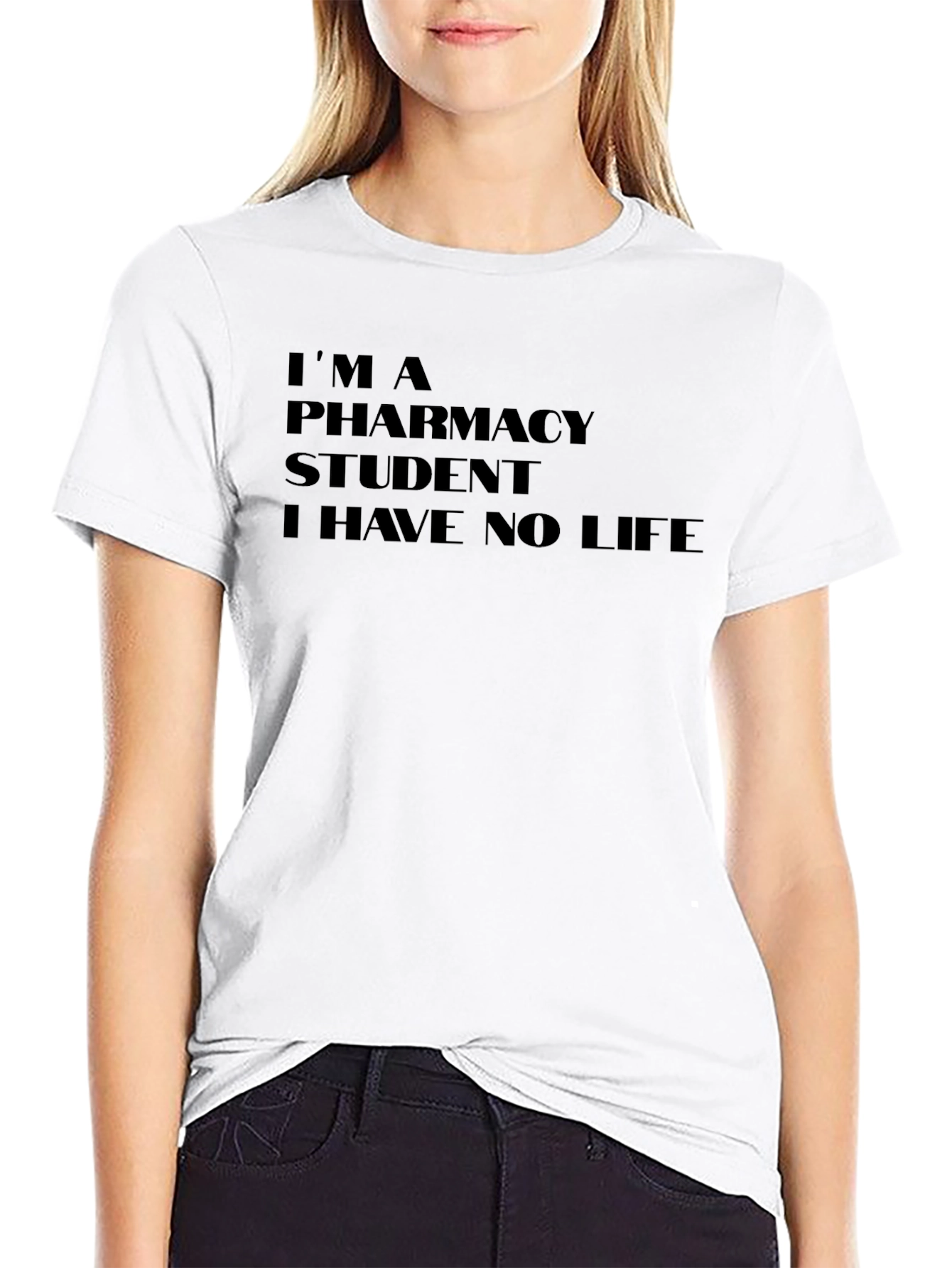 Pharmacy Student No Life Black T-Shirt